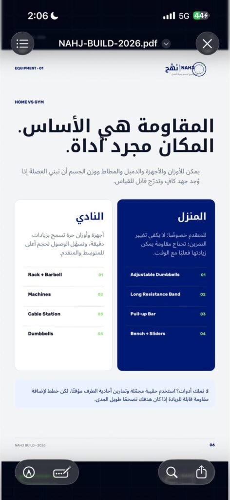 معاينة من البكج الشامل جدول تمارين متكامل